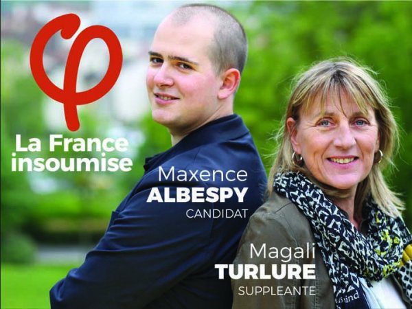 La France insoumise : Maxence Albespy et Magali Turlure